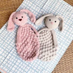 Rabbit Lovey Crochet Pattern-snuggle Bunny Bobble Buddy DIGITAL Pdf ...