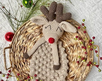 Reindeer Bobble Buddy - MADE TO ORDER / Reindeer Lovey / Reindeer Toy / Baby Christmas Gift / Handmade Christmas / 1st Christmas