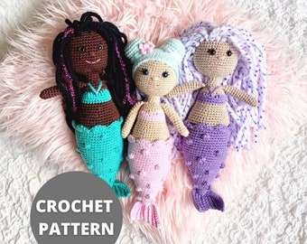 Shelly the Mermaid Amigurumi Doll - DIGITAL PDF Copy; Crochet Mermaid / Mermaid Amigurumi / Crochet Mermaid Doll / Crochet Mermaid Pattern