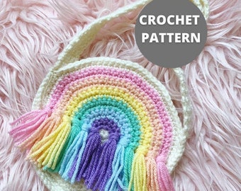 The Tiny Dreamer Bag Pattern - DIGITAL PDF COPY Crochet Rainbow Purse / Toddler Purse / Rainbow Bag / Toddler Accessories / Beginner Crochet