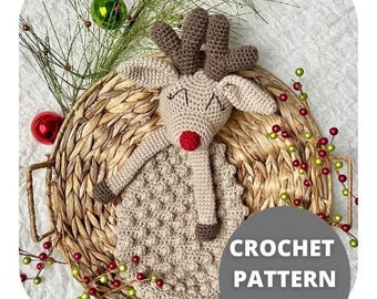 Reindeer Bobble Buddy - DIGITAL PDF Copy / Crochet Reindeer Pattern / Reindeer Lovey / Reindeer Plush / Christmas Gift / Handmade Christmas