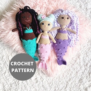 Shelly the Mermaid Amigurumi Doll - DIGITAL PDF Copy; Crochet Mermaid / Mermaid Amigurumi / Crochet Mermaid Doll / Crochet Mermaid Pattern