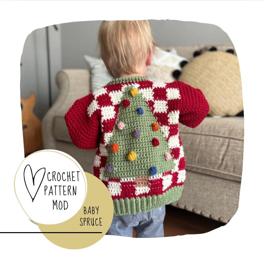 The BABY Checkered Cardi SPRUCE Mod Pattern Digital Pdf