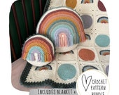 BUNDLE: The Dreamer Blanket and Pillow Patterns - DIGITAL PDF // Rainbow Baby Gift // Heirloom Crochet Blanket // Rainbow Nursery Decor