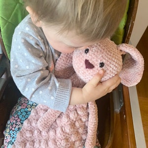 Rabbit Lovey Crochet Pattern-snuggle Bunny Bobble Buddy DIGITAL Pdf ...
