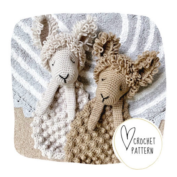 Llama Lovey Crochet Pattern-Loopy Llama Bobble Buddy DIGITALPDF/Amigurumi Comforter/Handmade Security Blanket/Heirloom Baby Gift/Ragdoll