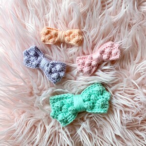 The Bobble Dot Bow Pattern DIGITAL PDF COPY / Crochet Bow Pattern / Crochet Bow / Bows for Girls / Crochet Bow Tie / Toddler Bows image 3