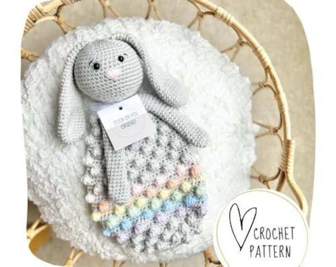 Rabbit Lovey Crochet Pattern-snuggle Bunny Bobble Buddy DIGITAL Pdf ...