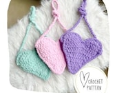 The Sweetheart Purse Pattern - DIGITAL PDF COPY / Crochet Heart Pattern / Crochet Heart Purse / Valentine's Gift / Beginner Crochet Pattern
