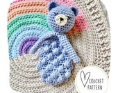 Bear Teether Crochet Pattern - Bear Bitty Buddy DIGITAL PDF/Amigurumi Rattle/Teddy Bear Teether Toy/Crochet Binky Clip/Pacifier Toy /Ragdoll