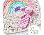 Bunny Teether Crochet Pattern - Bunny Bitty Buddy DIGITAL PDF/Amigurumi Rattle/Rabbit Teether Toy/Crochet Binky Clip/Pacifier Toy /Ragdoll