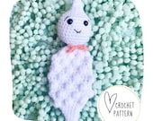 Ghost Bitty Buddy Crochet Pattern - DIGITAL PDF/Amigurumi Rattle/Ghost Teether Toy/Baby Boo Basket Stuffer/Halloween Ragdoll