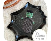 Frankenstein Bitty Buddy Crochet Pattern - DIGITAL PDF/Amigurumi Rattle/Teether Toy/Baby Boo Basket Stuffer/Halloween Ragdoll