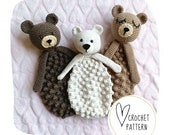 Bear Lovey Crochet Pattern-Snoozy Bear Bobble Buddy(w/ Polar Bear Mod) DIGITAL PDF/Comforter/Security Blanket/Heirloom Baby Gift/Ragdoll
