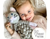 Tabby Cat Lovey Crochet Pattern-Kitty Cat Bobble Buddy DIGITAL PDF/Amigurumi Comforter/Handmade Security Blanket/Heirloom Baby Gift/Ragdoll