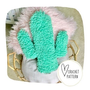 Shaggy Cactus Pillow Pattern - DIGITAL PDF Copy / Crochet Cactus Pillow / Boho Cactus Pillow / Boho Room Decor / Cactus Gift