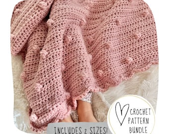 Classic Georgie Blanket Crochet Pattern - DIGITAL PDF // Crochet Bobble Blanket // Security Lovey // Heirloom Baby Gift