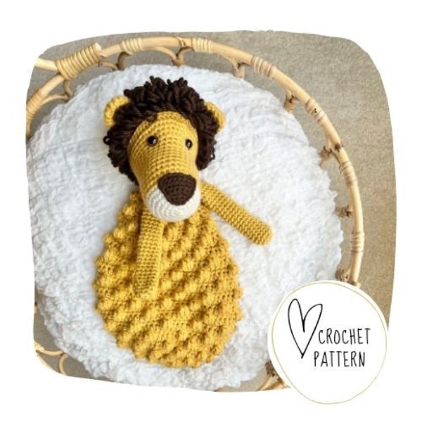 Lion Lovey Crochet Pattern-Lion Bobble Buddy DIGITAL PDF/Amigurumi Comforter/Handmade Security Blanket/Heirloom Baby Gift/Ragdoll/Snuggler