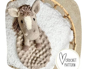 Horse Lovey Crochet Pattern -- Horse Bobble Buddy DIGITAL PDF/Amigurumi Comforter/Handmade Security Blanket/Heirloom Baby Gift/Ragdoll