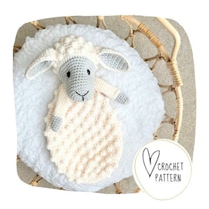 Sheep Lovey Crochet Pattern-Lovable Lamb Bobble Buddy DIGITAL PDF/Amigurumi Comforter/Handmade Security Blanket/Heirloom Baby Gift/Ragdoll