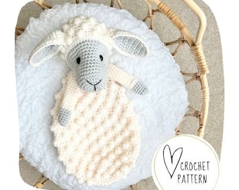 Sheep Lovey Crochet Pattern-Lovable Lamb Bobble Buddy DIGITAL PDF/Amigurumi Comforter/Handmade Security Blanket/Heirloom Baby Gift/Ragdoll