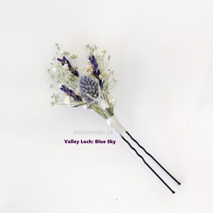 Valley Garden Dried Flower Hair Pins, Lavender Hair Pins, Baby's Breath Pins, Wedding Hair Grips, Hair Pins for bridal ValleyLoch -Blue Sky