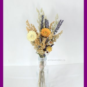 Dried Flower Bouquet for Bud Vase, Flat Lay Dried Flower Bouquet, Dried lavender Tabletop Posy