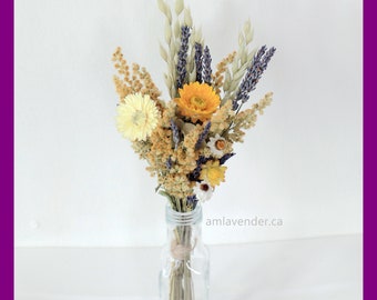 Dried Flower Bouquet for Bud Vase, Flat Lay Dried Flower Bouquet, Dried lavender Tabletop Posy