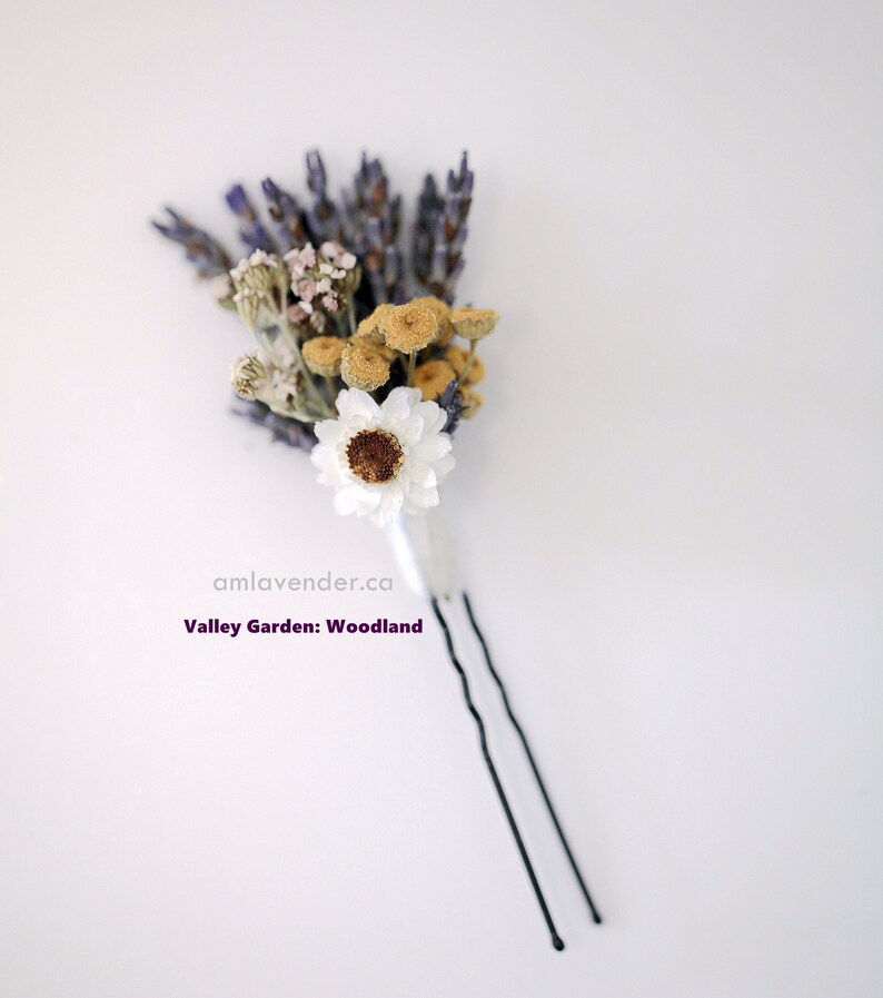 Valley Garden Dried Flower Hair Pins, Lavender Hair Pins, Baby's Breath Pins, Wedding Hair Grips, Hair Pins for bridal VG - Woodland