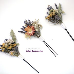 Valley Garden Dried Flower Hair Pins, Lavender Hair Pins, Baby's Breath Pins, Wedding Hair Grips, Hair Pins for bridal Valley Garden - Joy