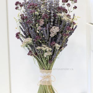 Rustic Lavender Bouquet / Tabletop Centerpiece, Hand Tied Dried Flower Bouquet Wedding / Bridesmaids Bouquet