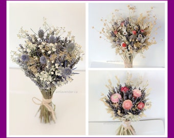 Valley Loch Lavender Bouquet / Tabletop Centerpiece, Hand Tied Dried Flower Bouquet Wedding / Bridal Bouquet