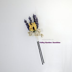 Valley Garden Dried Flower Hair Pins, Lavender Hair Pins, Baby's Breath Pins, Wedding Hair Grips, Hair Pins for bridal VG - Sunshine