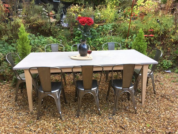 Now Sold Industrial Look Dining Set Comprising Extra Large