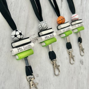 PE teacher lanyard personalized, Phys Ed, Gym teacher, Gift for coach, Basketball, Volleyball, Baseball, Soccer, Male teacher, Football