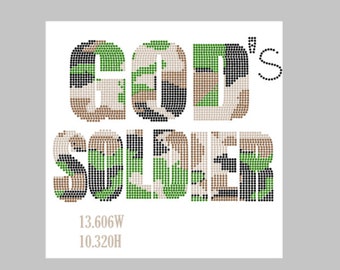 Gods Soldier Rhinestone Template