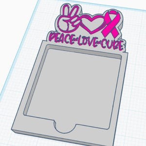 Cancer Awareness Sticky Note Holder STL –   Desk Organizer 3D File – Cute Office Decor – Printable Stationery Gift – Digital Download