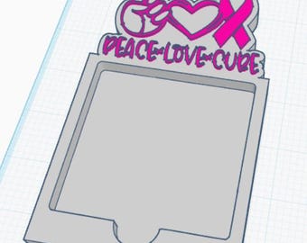 Cancer Awareness Sticky Note Holder STL –   Desk Organizer 3D File – Cute Office Decor – Printable Stationery Gift – Digital Download