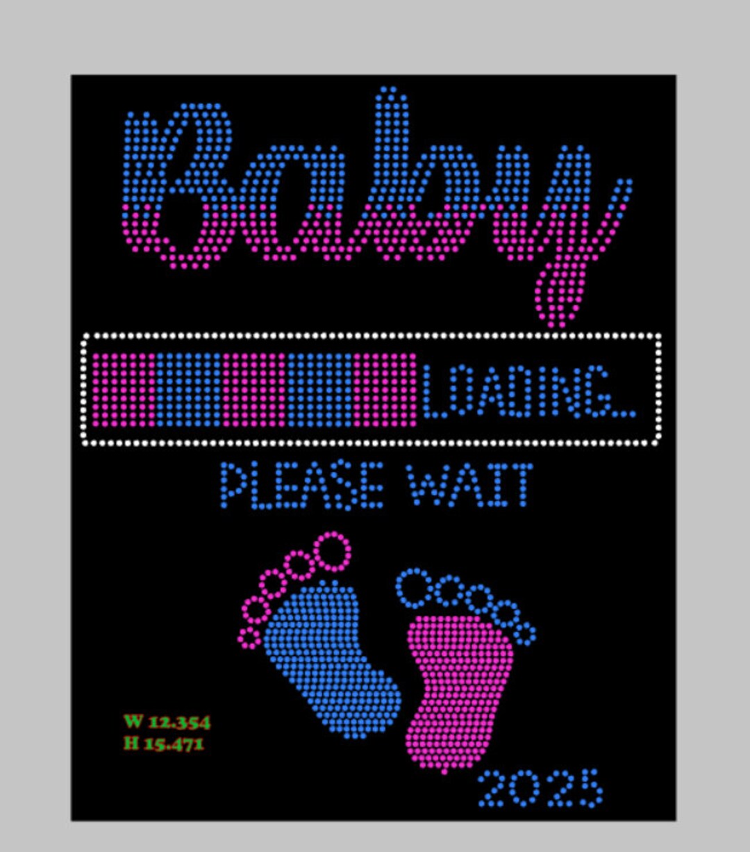 Baby Loading Rhinestone Template 10ss 2 SIZES - Etsy