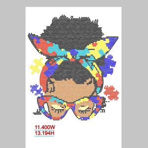 AUTISM 10ss Rhinestone Template