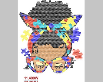 AUTISM 10ss Rhinestone Template
