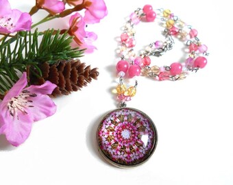 Collier Chaîne Plaqué Or 18 Carats Avec Perles De Miyuki Roses – Neuf Avec étiquettes, Cadeau