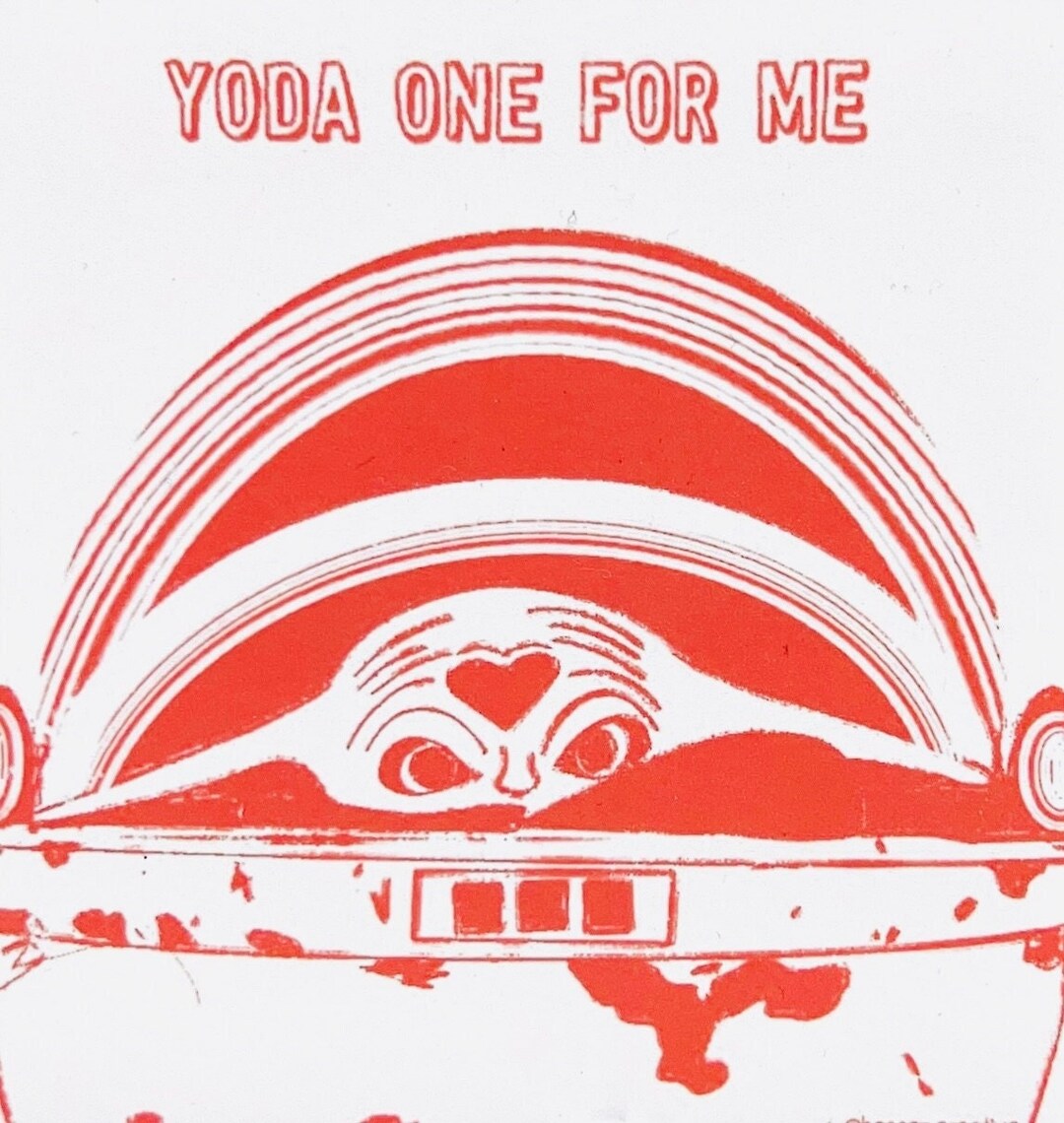 Baby Yoda Digital Print 4x4 Illustration Gift for Her Birthday Etsy