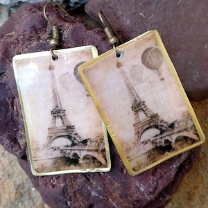 Eiffel Tower Earrings,Chandelier earrings,Vintage Paris earrings,Handmade gift,Paris lovers