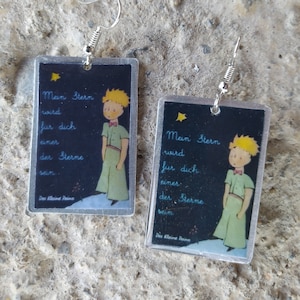 Le Petit Prince,Art jewelry,Prince earrings, Little Prince jewelry, Little Prince lovers, Handmade jewelry, Resin earrings