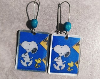 Snoopy earrings, Cartoon jewelry,