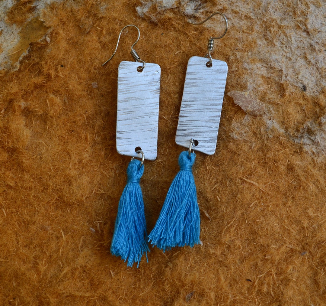 Boucles D'oreilles Pendantes Artisanales Bohème - Longueur ~7.5 Cm - Fait Main, Alliage - Neuves Avec étiquettes