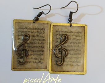 Music Jewelry, Treble clef earrings, Musician gift,Music note, Music teacher gift