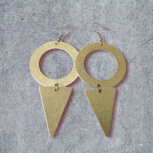 New collection,African earrings,Hoop earrings, Dangle brass earrings,Bohemian hoops,Brass hook earrings, Gift for her