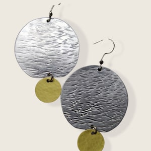 Brass earrings, Geometric style jewelry, Handmade Bohemian earrings,Greek metal earrings